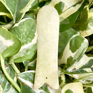 Jade Fisch Gua Sha | gebohrt | Massagegerät